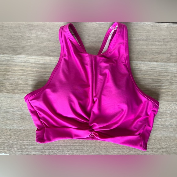 NWOT Bikini Top Bundle Set of 2 Hot Pink Nude Knotted Underwire Swimwear - Picture 7 of 11